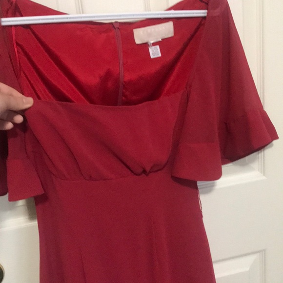 Keepsake red tulle square neck dress - Picture 3 of 5